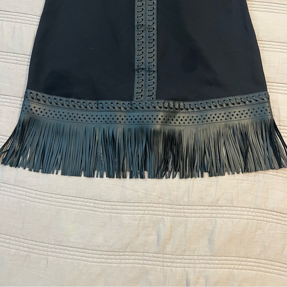 bebe Black Stitch & Fringe sheath Dress - Picture 5 of 6